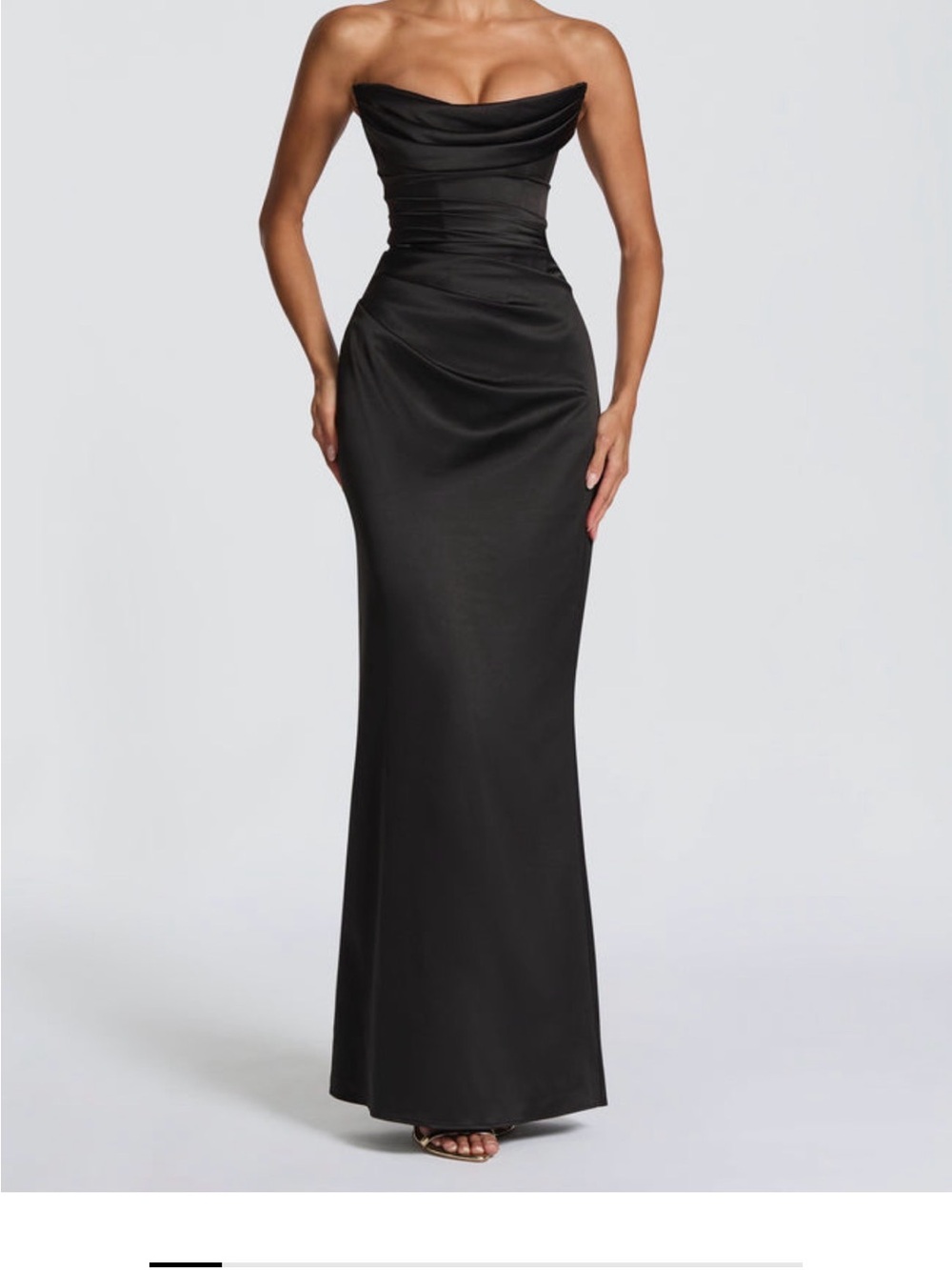 Babyboo Strapless Black Evening Gown - Elegant Silhouette